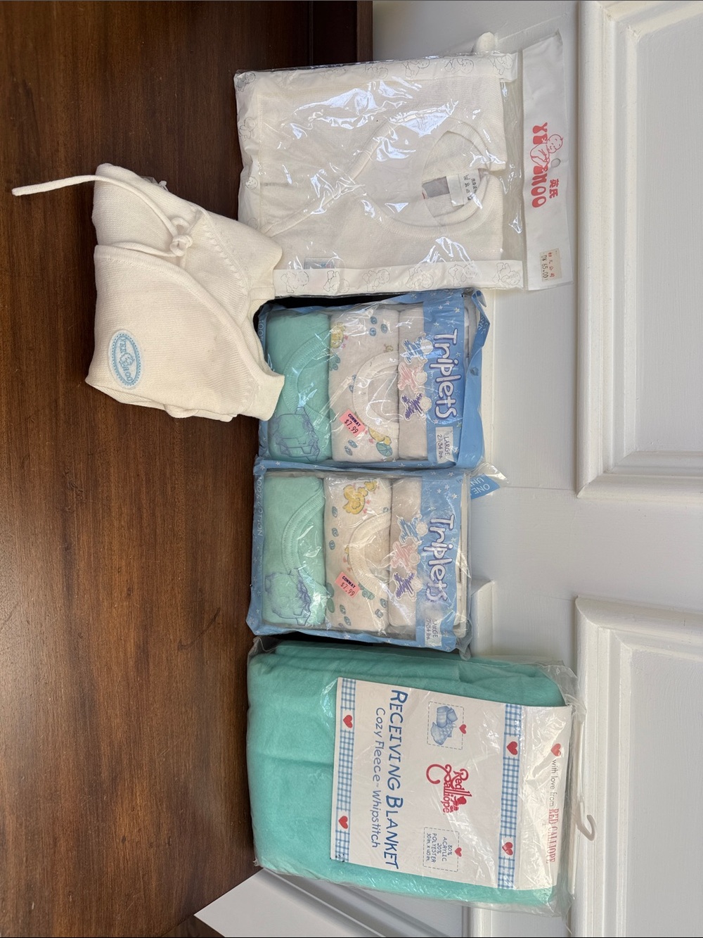 Kids Receiving Blanket and Hat Set - Mint and White